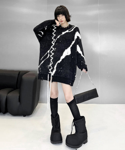 Zigzag Brush Knit Top